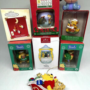 Winnie The‎ Pooh Christmas Ornaments Vintage Disney LOT of 8
